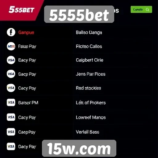 Métodos de pagamento aceitos na plataforma 5555bet